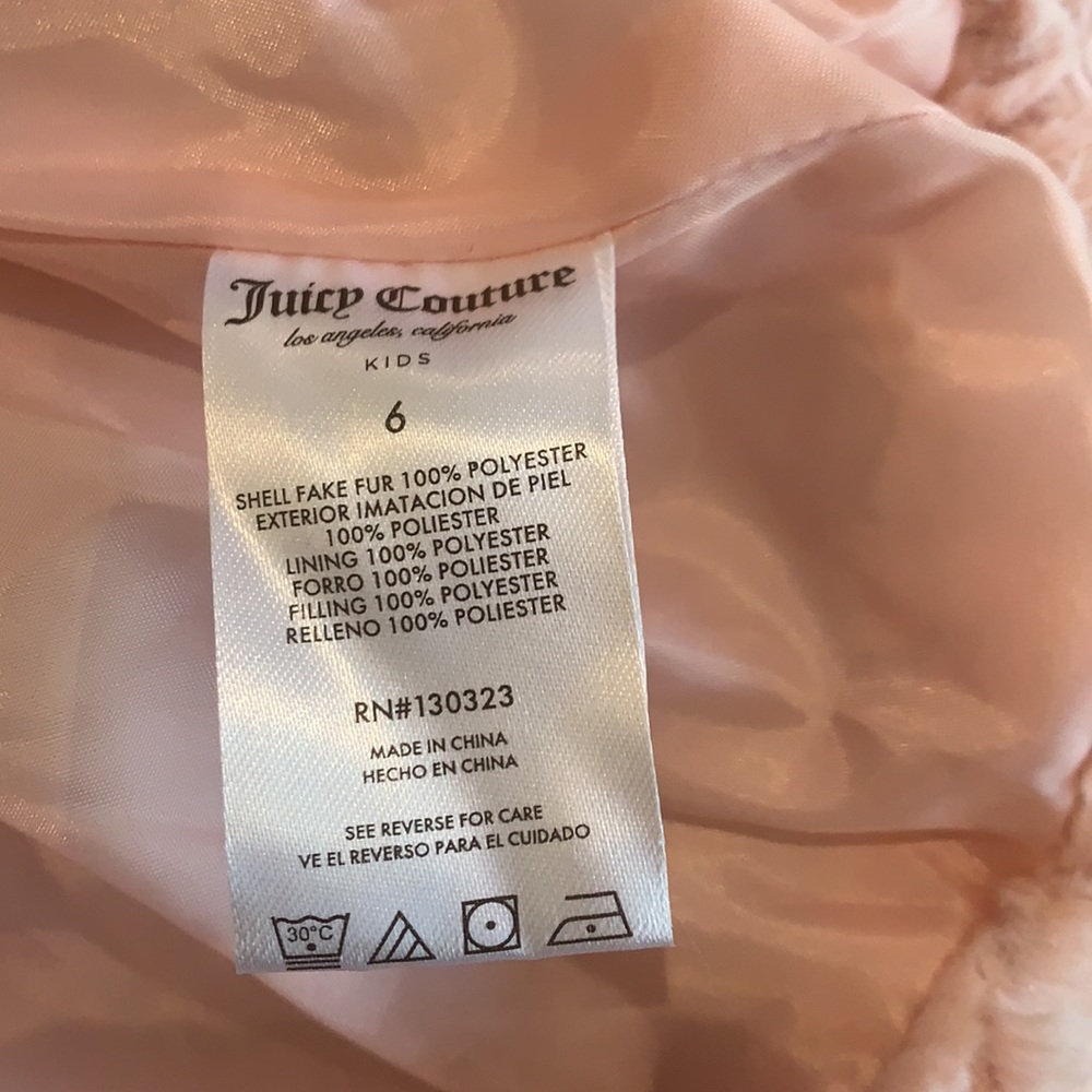 Juicy Couture Kids Pink Faux Fur Coat - Picture 5 of 6